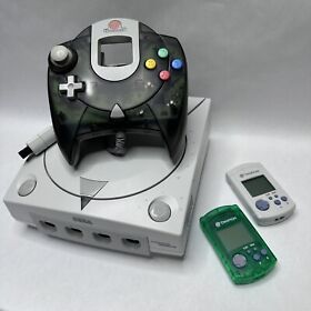Sega Dreamcast HKT-3020 Console Black OEM Controller Cords VMUs Tested & Working