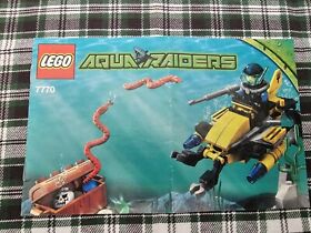 Lego 7770 Aqua Raiders Deep Sea Treasure Hunter Instruction Manual Only 2007