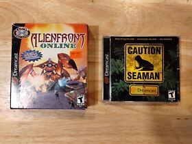 Seaman & Alien Front Online Sega Dreamcast Lot Bundle Complete w/ Mic Microphone