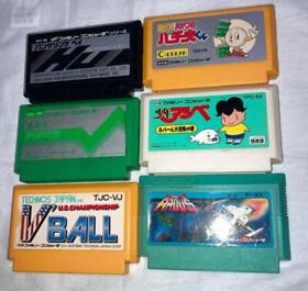 Nintendo Famicom FC NES Game software Lot 6 Boy Ashibe Bangeling Bay Popeye