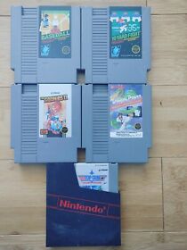 Lot Of 5 NES Games (Baseball, 10 Yard Fight, Gonnies 2, Dragon Power, Top Gun 2)