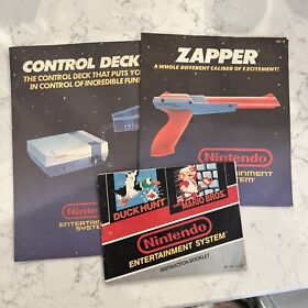 Vtg NES Instruction Books Mario Bros, Duck Hunt, Zapper, Control Deck - Nintendo