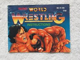 WORLD WRESTLING - Tecmo  Manual - no game .... NES Nintendo