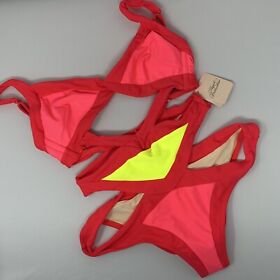Agent Provocateur Mazzy Red Pink Swimsuit AP2 Small NWT *SALE*