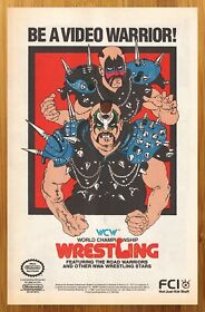 1989 WCW World Championship Wrestling NES Print Ad/Poster Road Warriors Game Art