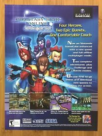 2002 Phantasy Star Online Dreamcast Gamecube Print Ad/Poster Official RPG Art