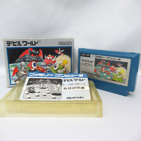 Devil World with Box and Manual [Nintendo Famicom Japanese version]