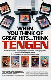 1987 TENGEN Video Game PRINT AD WALL ART - GAUNTLET TETRIS PAC-MAN NINTENDO NES