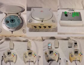Sega Dreamcast System Console Bundle Lot Tested Works 4 Controllers and more!!