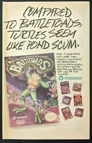 Battletoads NES Anuncio Impreso Juego Póster Arte PROMOCIÓN Oficial TMNT Tortugas Ninja