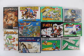 Lot of 11 Boxed Japanese Nintendo Famicom FC NES Japan Games Yoshi Dragon Quest