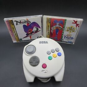 Sega Saturn Multi Controller White with Nights Into Dreams Games Japan