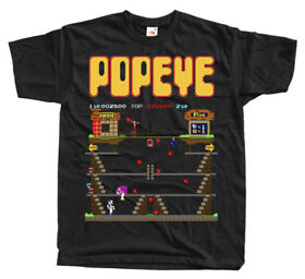 POPEYE GAME SCREEN STAGE 1 NES T shirt BLACK S-5XL ALL SIZES NEW!!!