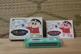 Crayon Shin Chan Ora To Poi Poi w/box manual NES Famicom Japan Nintendo VG-!