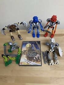 Lot of 5 INCOMPLETE LEGO BIONICLE Toa Nuva + sealed DVD 8567 8568 8570 8571 8572