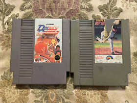 Double Dribble & Roger Clemens Baseball (Nintendo NES 1987) Authentic Tested !!