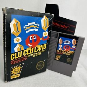 Clu Clu Land⭐Matte Double-Sticker Seal⭐Nintendo NES 1st Print Test Market Box