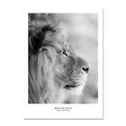 Black White Lion Feather Canvas Poster Nordic Wall Art Print Decoration Picture