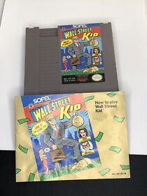 Wall Street Kid Nintendo 1990 Authentic NES Tested Working With Manual.