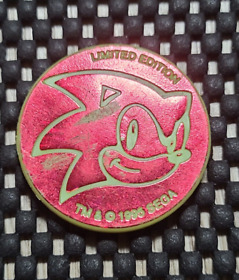 Vintage Sega Sonic Coin Chip slammer POG rare promo Genesis Saturn CD 32X Red