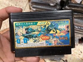 Famicom Game NES MK303 3in 1 Street Fighter V Turbo, Batman, Double Dragon 2