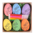 Easter Egg Craft Kit 6 pcs Easter Eggs DIY Painting Kit Paintable 