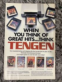 1988 Tengen NES Nintendo Video Games Vintage Print Ad/Poster Pac-Man Tetris 80s