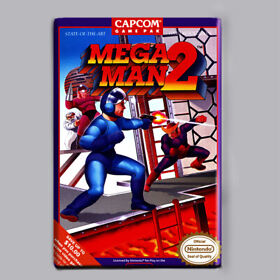 MEGA MAN 2 - 2" x 3" FRIDGE MAGNET (nintendo nes game box art two 3 4 5 6 1988)