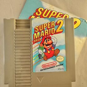 Super Mario Bros. 2 (Nintendo NES, 1988) Cartridge And Manual