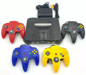 N64 Nintendo 64 Console "Region Free" N64 Console+UP TO 4 NEW CONTROLLERS +Cords