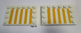 LEGO 6180pb036 x2 Plate Tile, Modified 4x6 + Belville 5847 MOC-A86 Stickers
