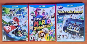 Nintendo Wii-U Game Bundle W/Mario Kart 8, Super Mario 3DWorld & Nintendo Land. 