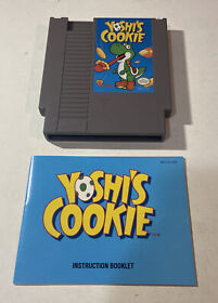 Yoshi's Cookie - Nintendo NES Authentic Game + Manual - Tested!!