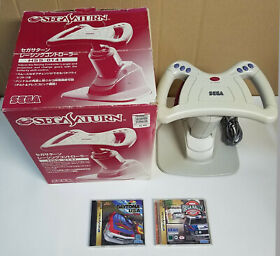 Sega Saturn Racing Controller HSS-0141 + Sega Rally & Daytona USA 2Games