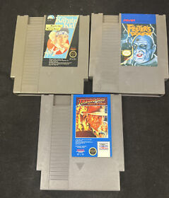 Nintendo NES-Lot of 3 Games-Indiana Jones Temple Of Doom, Fester, Karate Kid
