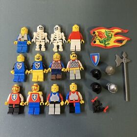 Lego Castle Minifigure Classic Knight Lot of 12 Helmets Skeletons Vintage Shield
