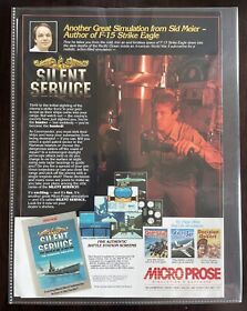 Silent Service 1 & 2 Magazine Ad - Vintage Gaming - Atari - NES - Micro Prose