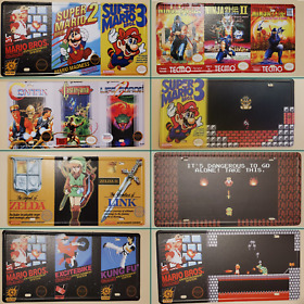 6x12 pulgadas Placa Nintendo Letreros de Metal Retro Arte de Pared NES Mario Zelda