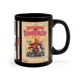 Defenders of Dynatron City NES 8 bit game box cover famicom Accent Coffee Mug