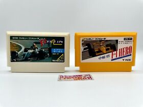 Nintendo NES Famicom lot F-1 Hero + F1 Circus Japan Import US Seller