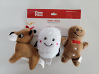 ZippyPaws Miniz 3 Pack Squeaky Plush Dog Toy Holiday Christmas Santa's Friends