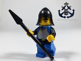 LEGO Minifigure 1980s Castle Blue Breastplate Knight + Spear cas188 For Set 6060