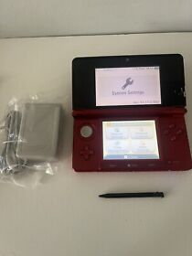 Nintendo 3DS Console - Flame Red w/accessories UTSC U/C
