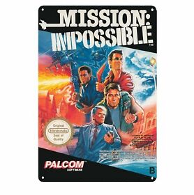 Mission Impossible Metal Poster Tin Plate Sign Video Game Nintendo Nes Famicom