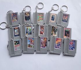 NES Nintendo Entertainment System 3d Printed Game Cartridge Keychains Bag Charms