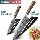 Japanese kitchen knives Set 7CR17 440C Damascus Steel Chef knife Santoku Slicing