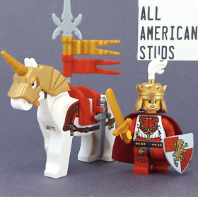 LEGO Castle Lion King Minifigure Horse Lot 2011 Kingdoms 10223 7188 Shield Plume