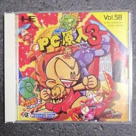 PC Genjin 3 PCEngine HuCard Hudson Used Japan Adventure Boxed Tested Working