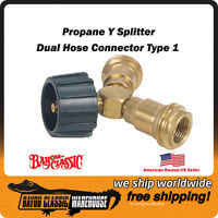 Propane Y Splitter Dual Hose Connector Two LPG Hoses Can Connect To One LP Tank