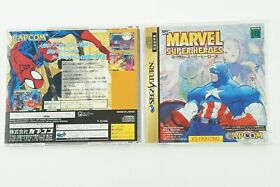 MARVEL SUPER HEROES SS Capcom Sega Saturn From Japan